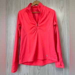 Adidas Long Sleeve 1/2 Zip Performance Jacket Sz Medium Neon Pink EUC